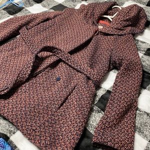 Mossimo Supply Co. collarless, hooded pea coat